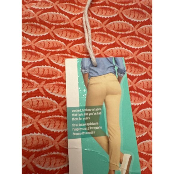 Old Navy Pixie Womens Ankle Pants Size 4 Fish Print Orange Stretch NWT Preppy - Picture 3 of 5